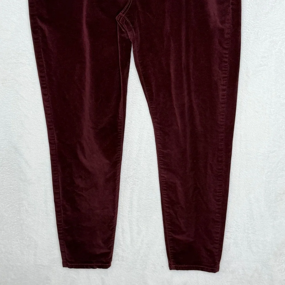 Banana Republic Womens 31/12R Burgundy Velvet Skinny Fit Pants Stretch Holiday
